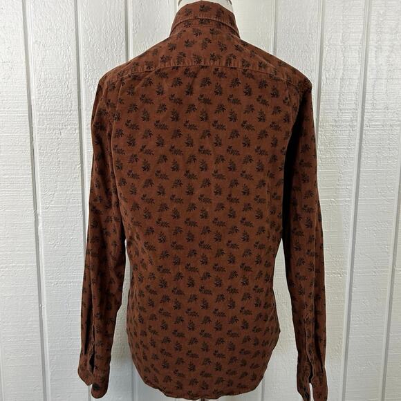 Express Women Long Sleeve Corduroy Top Blouse Brown Thanksgiving Cottage Size XS - Picture 6 of 8